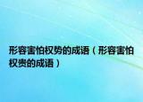 形容害怕權(quán)勢的成語（形容害怕權(quán)貴的成語）
