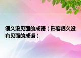 很久沒見面的成語（形容很久沒有見面的成語）