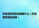 形容很荒蕪的成語是什么（形容很荒蕪的成語）