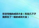 形容性格的成語(yǔ)大全（形容幾下子就抓在了一起的成語(yǔ)大全）