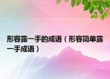 形容露一手的成語（形容簡單露一手成語）