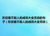 形容看不起人的成語大全無語的句子（形容看不起人的成語大全無語）