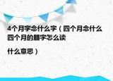 4個月字念什么字（四個月念什么 四個月的朤字怎么讀|什么意思）