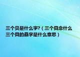 三個(gè)貝是什么字?（三個(gè)貝念什么 三個(gè)貝的贔字是什么意思）