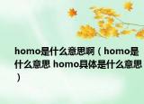 homo是什么意思?。╤omo是什么意思 homo具體是什么意思）