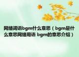 網(wǎng)絡(luò)詞語bgm什么意思（bgm是什么意思網(wǎng)絡(luò)用語 bgm的意思介紹）