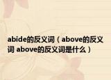 abide的反義詞（above的反義詞 above的反義詞是什么）