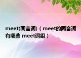 meet(同音詞)（meet的同音詞有哪些 meet詞組）