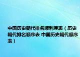 中國歷史朝代排名順利序表（歷史朝代排名順序表 中國歷史朝代順序表）