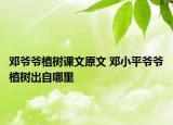 鄧爺爺植樹課文原文 鄧小平爺爺植樹出自哪里