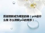 質(zhì)疑理解成為哪里的梗（yxh是什么梗 怎么理解yxh的意思）