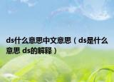 ds什么意思中文意思（ds是什么意思 ds的解釋）