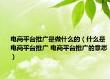 電商平臺推廣是做什么的（什么是電商平臺推廣 電商平臺推廣的意思）