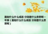 面如什么什么成語 分別是什么意思呢一年級（面如什么什么成語 分別是什么意思呢）