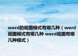 word的視圖模式有哪幾種（word視圖模式有哪幾種 word視圖有哪幾種模式）