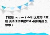 卡戴珊 rapper（dsl什么意思卡戴珊 美語俚語中的DSLs到底是什么意思）