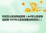 饑荒怎么發(fā)送物品信息（dnf怎么發(fā)送物品信息 DNF怎么發(fā)送裝備名稱給別人）