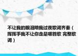 不讓我的眼淚陪我過夜歌詞齊秦（揮揮手我不讓你走是哪首歌 完整歌詞）