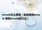 emule怎么使用（如何使用emule 使用emule的方法）