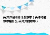 頭涔涔淚潸潸什么意思（頭涔涔的意思是什么 頭涔涔的意思）