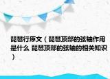 琵琶行原文（琵琶頂部的弦軸作用是什么 琵琶頂部的弦軸的相關(guān)知識）