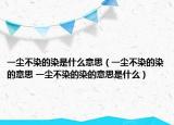 一塵不染的染是什么意思（一塵不染的染的意思 一塵不染的染的意思是什么）