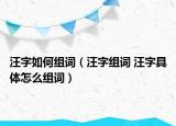 汪字如何組詞（汪字組詞 汪字具體怎么組詞）