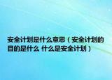 安全計(jì)劃是什么意思（安全計(jì)劃的目的是什么 什么是安全計(jì)劃）