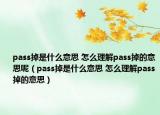 pass掉是什么意思 怎么理解pass掉的意思呢（pass掉是什么意思 怎么理解pass掉的意思）