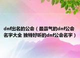 dnf出名的公會（最霸氣的dnf公會名字大全 獨特好聽的dnf公會名字）