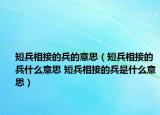 短兵相接的兵的意思（短兵相接的兵什么意思 短兵相接的兵是什么意思）