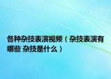 各種雜技表演視頻（雜技表演有哪些 雜技是什么）