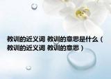 教訓的近義詞 教訓的意思是什么（教訓的近義詞 教訓的意思）