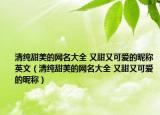 清純甜美的網(wǎng)名大全 又甜又可愛的昵稱英文（清純甜美的網(wǎng)名大全 又甜又可愛的昵稱）