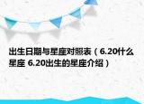 出生日期與星座對照表（6.20什么星座 6.20出生的星座介紹）