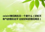 coisini情侶網(wǎng)名另一個是什么（好聽不俗氣的情侶名字 比較好聽的情侶網(wǎng)名）