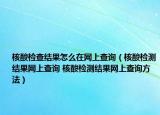 核酸檢查結(jié)果怎么在網(wǎng)上查詢（核酸檢測(cè)結(jié)果網(wǎng)上查詢 核酸檢測(cè)結(jié)果網(wǎng)上查詢方法）