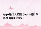 apps是什么功能（apps是什么意思 apps的含義）