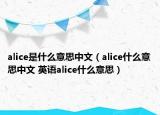 alice是什么意思中文（alice什么意思中文 英語alice什么意思）