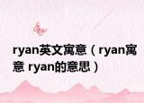 ryan英文寓意（ryan寓意 ryan的意思）