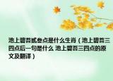 池上碧苔貳叁點(diǎn)是什么生肖（池上碧苔三四點(diǎn)后一句是什么 池上碧苔三四點(diǎn)的原文及翻譯）