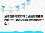 沾沾自喜啥意思?。ㄕ凑醋韵驳囊馑际鞘裁?詞語沾沾自喜的意思是什么）