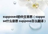 supposed的中文意思（suppose什么意思 suppose怎么翻譯）