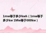 1mw等于多少kwh（1mw等于多少kw 1Mw等于000kw）