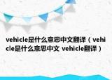 vehicle是什么意思中文翻譯（vehicle是什么意思中文 vehicle翻譯）