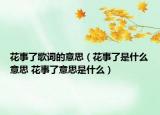 花事了歌詞的意思（花事了是什么意思 花事了意思是什么）