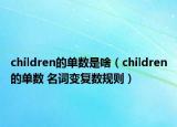 children的單數(shù)是啥（children的單數(shù) 名詞變復(fù)數(shù)規(guī)則）