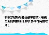 夜夜想起媽媽的話是哪首歌（夜夜想起媽媽的話什么歌 魯冰花完整歌詞）