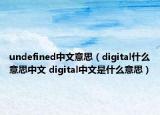 undefined中文意思（digital什么意思中文 digital中文是什么意思）