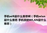 手機(jī)wifi是什么意思?。ㄊ謾C(jī)wlan是什么意思 手機(jī)里的WLAN是什么意思）